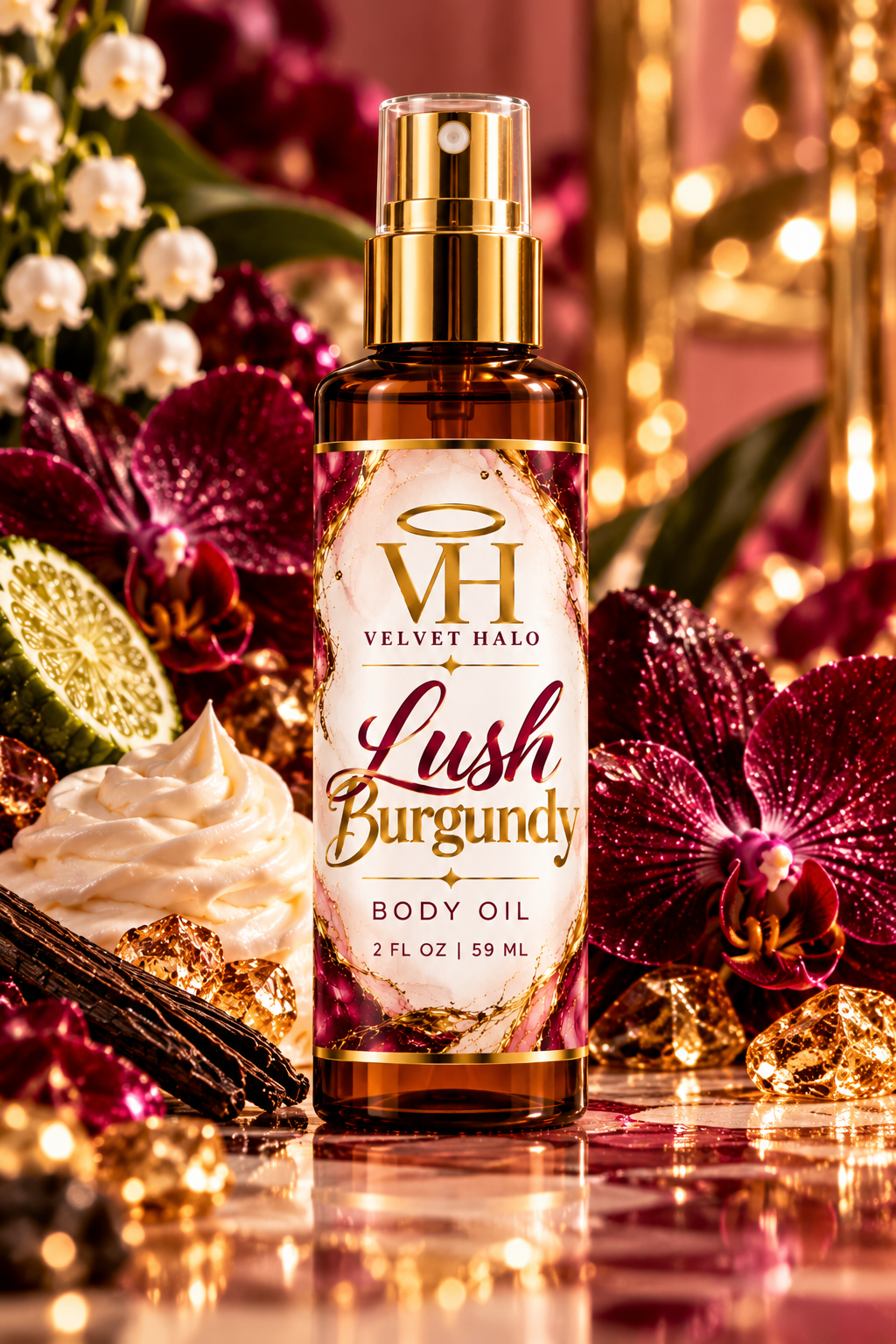*Lush Burgundy 2oz Body oil