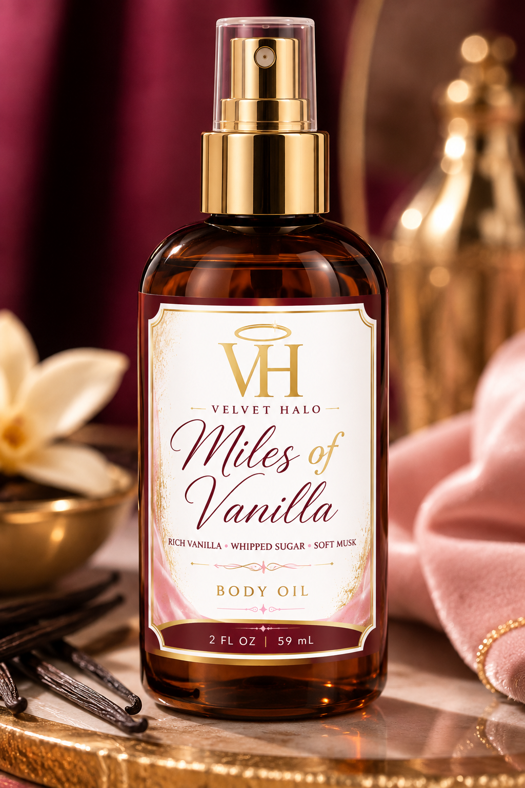 Miles of Vanilla body oil and Body Veil